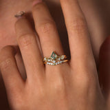 Victorian Lace Moss Agate Ring (Yellow Gold) ©
