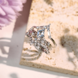 Victorian Lace Sky Blue Topaz©, Monte Arc, and Woodland Ring Set