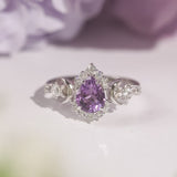 Galactic Pear Cut Amethyst Ring
