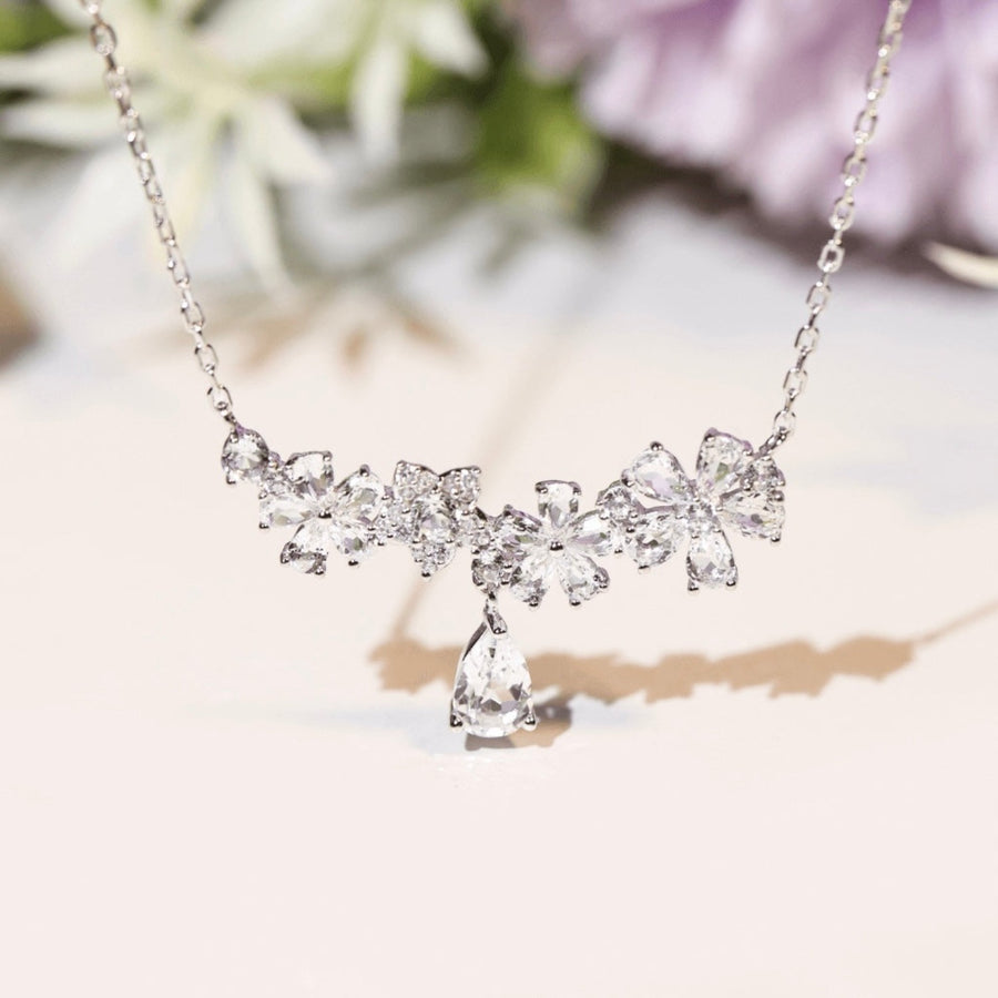 Lilac Blossom White Topaz Necklace