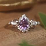 Galactic Pear Cut Amethyst Ring