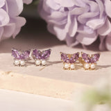 Monarch Butterfly Amethyst Earrings