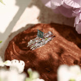 Victorian Lace Moss Agate© and Hearty Heart Ring Set