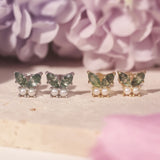 Monarch Butterfly Moss Agate Earrings