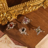 Rosy Heart Mozambique Red Garnet Ring
