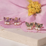 Monarch Butterfly Moss Agate Earrings