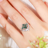 Gardenia Moss Agate Ring