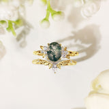 Enchanted Garden Oval Cut Moss Agate Ring©