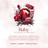 Hidden Ruby Heart Oval Moissanite Ring