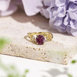 Between the Leaf Round Cut Alexandrite Ring©