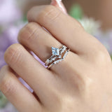 Victorian Lace Sky Blue Topaz© and Hearty Heart Ring Set