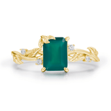 10K Yellow Gold - Ring of Earth - Green Onyx- Size 6