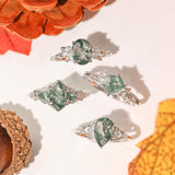 Gardenia Moss Agate Ring