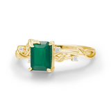 10K Yellow Gold - Ring of Earth - Green Onyx- Size 6