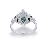 Noctis Moss Agate Black Onyx Ring©