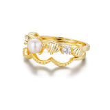 Pearl Lagoon Ring Set (Yellow Gold)