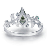 Secret Garden Moss Agate Emerald Ring