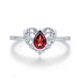 Rosy Heart Mozambique Red Garnet Ring