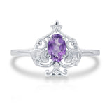 Leafy Spade Amethyst Ring