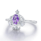 Leafy Spade Amethyst Ring