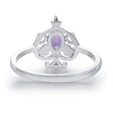 Leafy Spade Amethyst Ring