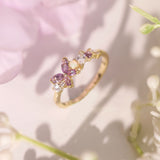 Monarch Butterfly Amethyst Opal Ring