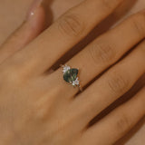 Enchanted Garden Pear Cut Moss Agate Ring©