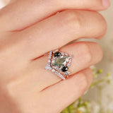 Noctis Moss Agate Black Onyx Ring©