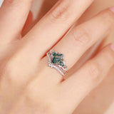 Gardenia Moss Agate Ring