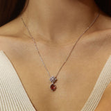 Eternal Orbit Mozambique Red Garnet Necklace