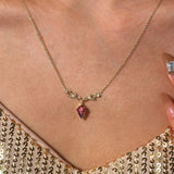 Elven Entwine Mozambique Red Garnet Necklace (Yellow Gold)