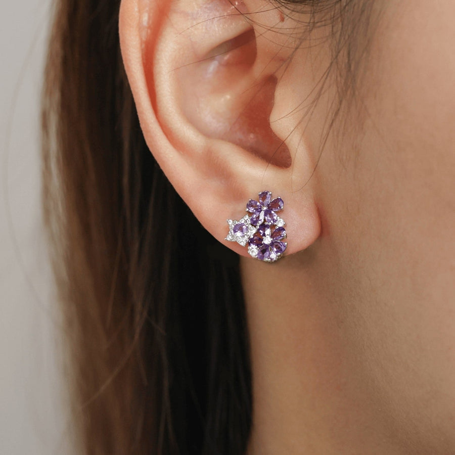 Lilac Blossom Amethyst Earrings