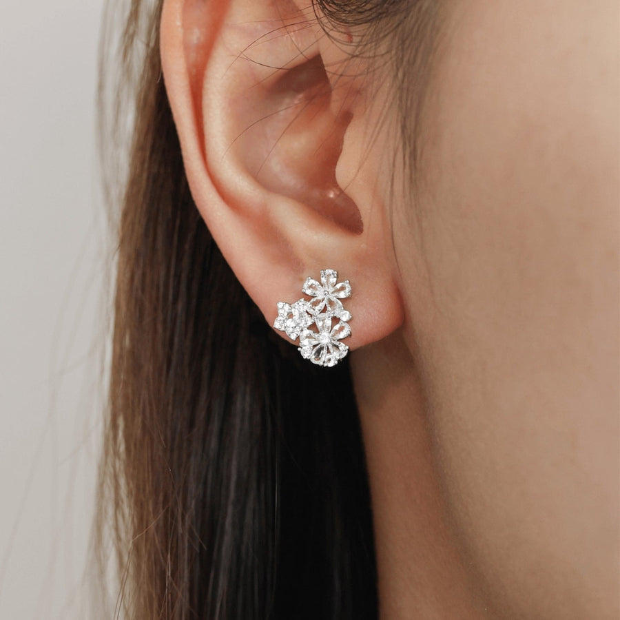 Lilac Blossom White Topaz Earrings