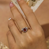 Rosy Heart Mozambique Red Garnet Ring