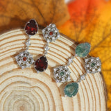 Eternal Orbit Mozambique Red Garnet Earrings