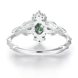Silver Leaf Moss Agate Ring