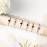 Birthstone Chain Ring