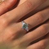 Silver Leaf Moss Agate Ring