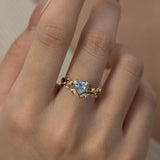 Everlasting Heart Cut Sky Blue Topaz Ring©