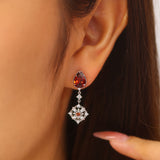 Eternal Orbit Mozambique Red Garnet Earrings