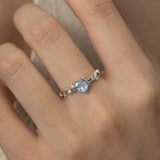 Everlasting Heart Cut Sky Blue Topaz Ring©