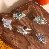 Floral Symphony Lavender Amethyst Ring Set