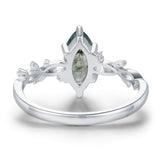 Everlasting Marquise Cut Moss Agate Ring©