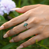 Everlasting Marquise Cut Moss Agate Ring©