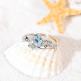 Water Breathing Wave Blue Topaz Ring