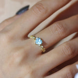 Everlasting Heart Cut Sky Blue Topaz Ring©