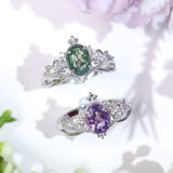 Petal Mist Moss Agate Ring