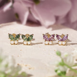 Monarch Butterfly Moss Agate Earrings
