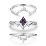 Victorian Lace Alexandrite©, Monte Arc, and Woodland Ring Set