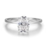 Hidden Ruby Heart Oval Moissanite Ring